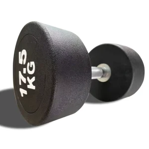 Black Round-Head Cast Iron Rubber-Coated Anti-Slip Dumbbell