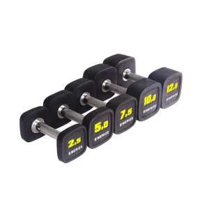 Black Round PU Dumbbell Set for Gym