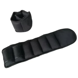 Black Sand-Filled Wearable Ankle and Wrist Weights 5 lb 1 kg Ankle and 2 lb Wrist