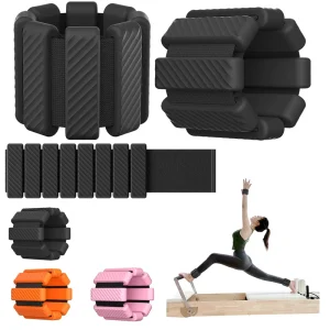 Black Silicone Adjustable 1LB 2LB Wrist Ankle Weights for Yoga Pilates Fitness