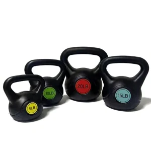Black Solid-Cast Cement-Filled Kettlebell