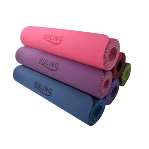 Black TPE Folding Yoga Mat Set, Thick and Eco-Friendly