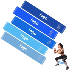 Blue Elastic Mini Loop Resistance Band Set for Exercise and Gym