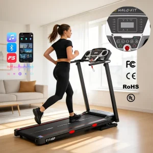 Blue Tooth Music Heart Rate Monitor Under Desk Foldable Walking Pad Treadmill Machine at Home