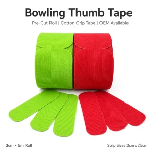 Bowling Thumb Tape Roll 5cm x 5m Pre-Cut Cotton Kinesiology Grip Tape for Bowlers