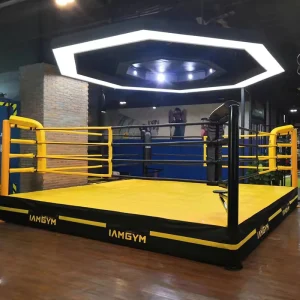Boxing Fighting Ring for Training and Competition, MMA Cage with Corner Pads, Rope Cover