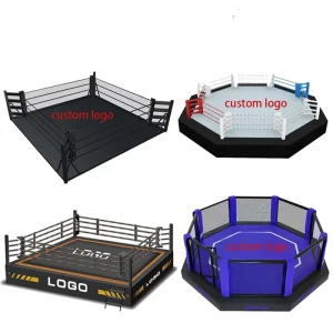 Boxing Training MMA Cage with Table or Elevated Wrestling Stage for Taekwondo and Judo