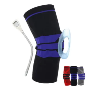 Breathable Adjustable Compression Knee Patella Support with Memory Steel, Silicone Donut, and Pain Relief