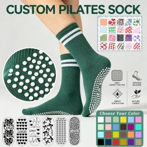 Breathable Cotton Ruffle Pilates Yoga Socks Jacquard Print Custom Socks