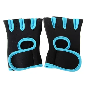 Breathable Half-Finger Sports Gloves with Anti-Slip Palm, Polyester, Pull-On Closure for Gym and Cycling