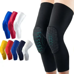 Breathable Honeycomb Knee Pad with Silicone Anti-Slip Double-Layer Foam Protection for Basketball and Soccer
