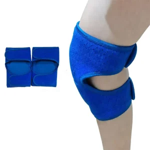 Breathable Lightweight Neoprene Blue Compression Knee Sleeves for Football Boys and Girls