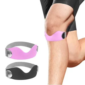Breathable Rubber Knee Brace with Adjustable Hook & Loop Strap for Basketball Protection and Compression Support