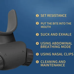 Breathing Trainer with 8-Level Resistance Adjustment for Fitness Training