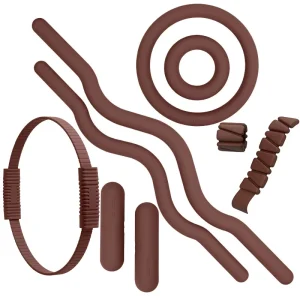 Brown Beige Eco-Friendly Anti-Slip Portable Pilates Kit Yoga Set with Resistance Bands Wrist Weights PU Rubber Yoga Mat