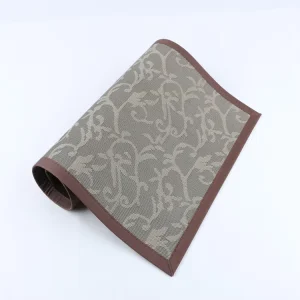 Brown Flower PVC Anti-Slip Door Mat with Cutting and Banding Edge for Hotel, Office, and Home