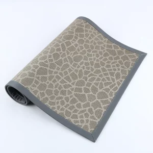 Brown Flower PVC Hotel Office Home Anti-Slip Mat with Hot-Pressed Bound Edge