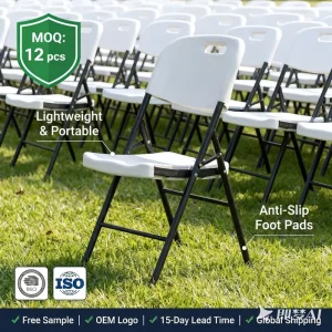 Bulk Buy High Strength Plastic Folding Chairs with Metal Frame for Export