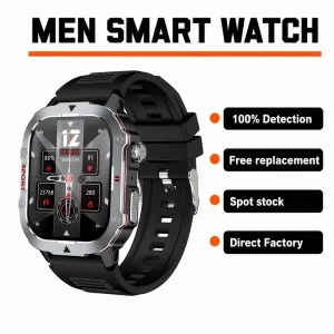 C30 Pro Square Smart Watch 2.19″ IPS Touchscreen Heart Rate and Sleep Monitor Multi-Sport Silicone Strap 5-10 Day Battery OEM Custom