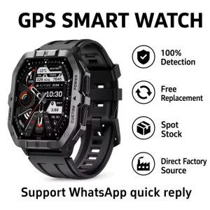 C32 Pro Outdoor Sport Rugged GPS Smart Watch 2.02 Inch Waterproof 100+ Sports HR & SpO2 BT Call Factory OEM Customizable