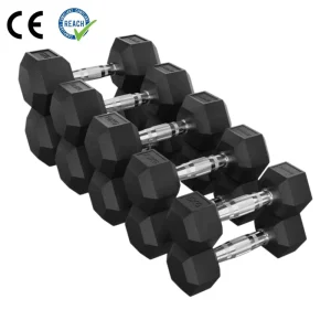 CE Certified Anti-Slip Floor-Protective Hex Dumbbell Set with Rubber Grip Cast Iron Coating for Commercial Gyms