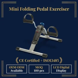 CE Medical Steel Folding Mini Foot Pedal Exerciser with Digital Display for Elderly Rehabilitation