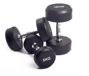 CPU-Coated Fixed Rubber Dumbbell with Round Handle