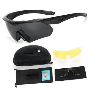 CS Tactical Outdoor Shooting Sunglasses Polarized UV Protection Sand proof Motorcycle Goggles for Skiing Hiking and Riding