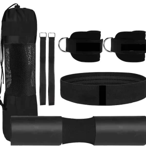 Cable Ankle Attachment and Barbell Foam Shoulder Cushion