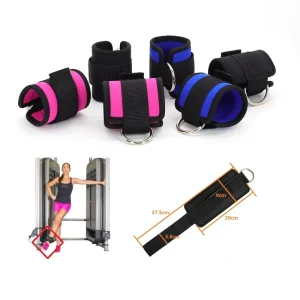 Cable Machine Ankle Straps with Double D-Ring, Adjustable, for Bodybuilding