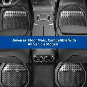 Car Mat 4 Piece Set Thickened PVC Universal Waterproof Four Seasons Honeycomb Pattern Wear Resistant Durable Non Slip Carpet