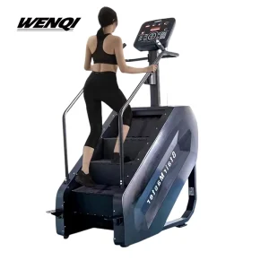 Cardio Stair Climber Step Mill Machine With Adjustable Resistance Rotating Steps And LCD Monitor For Home Cardio Training