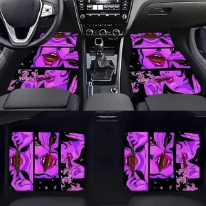 Cartoon Crystal Velvet Car Floor Mat Durable Non-Slip Auto Interior Protection Custom Pattern Foot Pad for Sedan