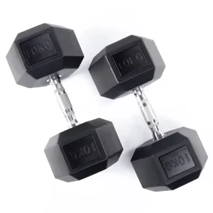 Cast Fitness Equipment Hex Head Rubber Weights Set and Dumbbells