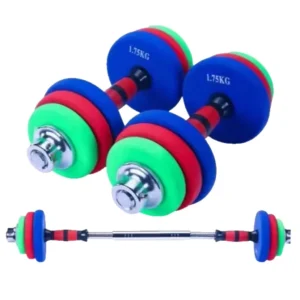 Cast Iron Adjustable Dip-Coated Dumbbells for Home Fitness and Full-Body Workouts