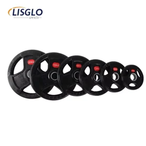 Cast Iron Barbell Plates with Rubber Coating, LB and KG Sizes