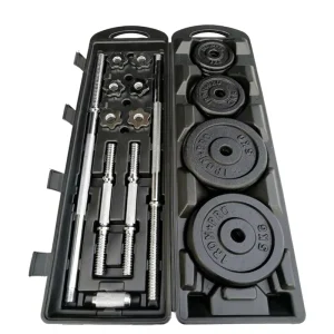 Cast Iron Chrome Electroplated Adjustable Dumbbell Set 10-50kg for Home and Gym Use