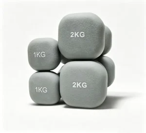Cast Iron Dipped Dumbbell Pair for Strength Training and Bodybuilding