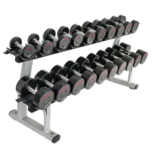 Cast Iron Dumbbell Pair with Stainless Steel Chrome Handle Anti-Slip Rust-Free Strength Training