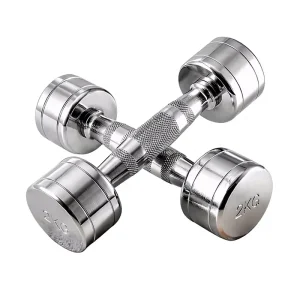 Cast Iron Electroplated Dumbbells and Kettlebell Round Head 1-10kg for Commercial and Home Fitness