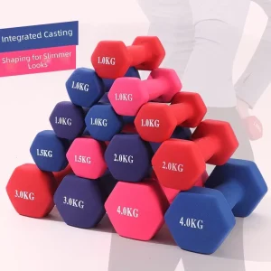 Cast Iron Plastic-Coated Small-Weight Dumbbell Set for Women Men and Children