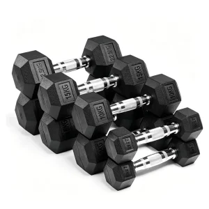 Cast Iron Rubber-Coated Hex Dumbbell Anti-Slip