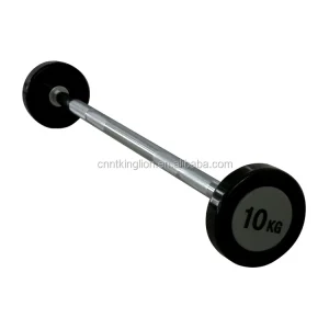 Cast Iron Straight Barbell PU Rubber Urethane Coated for Weight Lifting