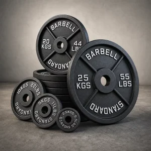 Cast Iron Weight Plate Set Black Enamel Coated 1.25-25kg Gym Plates