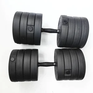Cement Adjustable Dumbbell and Barbell Set Gold Pair