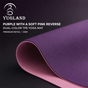Chain Pattern Dual Color TPE Yoga Mat Non-Slip Exercise Pad for Pilates Home Workout