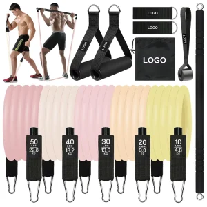 Champagne Color TPE Resistance with Pull Rope and Exercise Tubes for Home Gym Full Body Muscle Strength Training Customizable