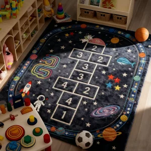 Child Anti-Slip Cushioned Animal Print Floor Mat for Exercise and Camping