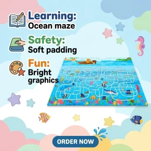 Children’s Chessboard Rectangle Floor Mat, Crystal Fleece, Anti-Slip Rubber Backing, Machine Washable, Thin Low Pile, Cushioned