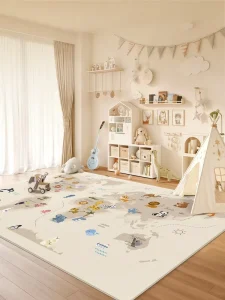Children’s Portable Reversible Foam Crawling Play Mat Anti-Slip for Living Room Bedroom and Study